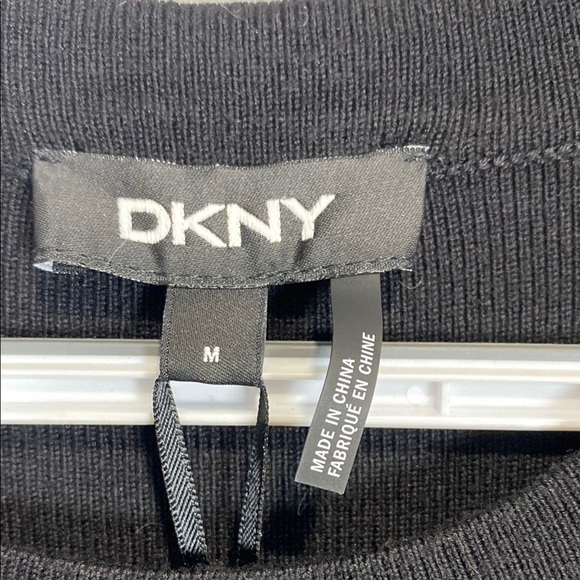 Dkny Black and Gold Long Sleeve Sheath Dress - Picture 2 of 10